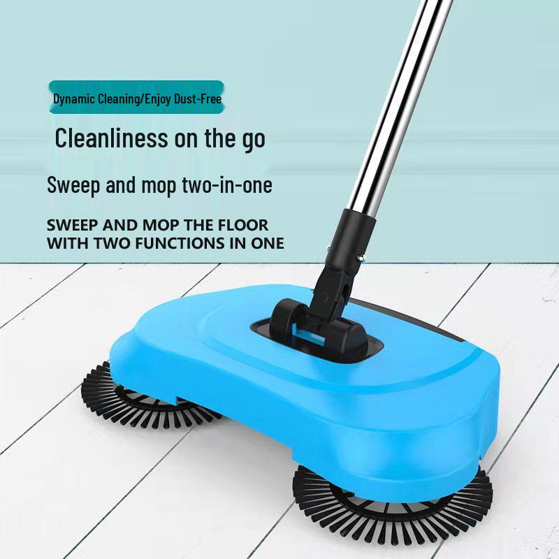 Push-Type Sweeper and Mopping Vacuum Cleaner Combo: Broom, Dustpan, and Soft Mop All-in-One