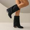 Suede Mid-tube Boots Women's New Round Toe Sleeve Soft Sole Anti-slip Wear-resistant Fashion Boots