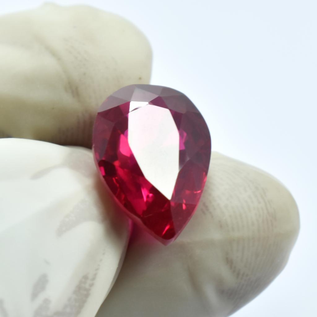 Natural Red Ruby Loose Gemstone 8.85 ct Color Brilliant Pear Cut for Jewelry Making and Crafts