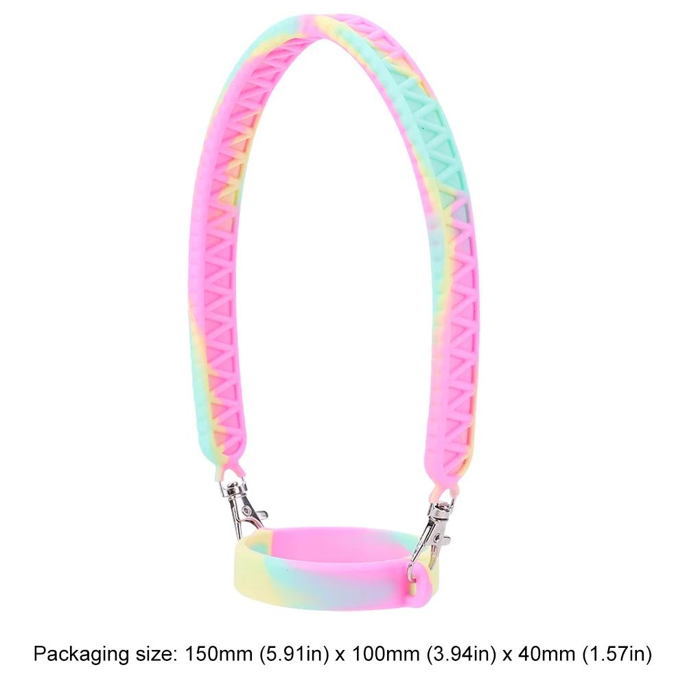 Water Bottle Handle Silicone Adjustable Shoulder Strap Fit Most 8-40oz Bottle Water Bottle Sling Carrier for Stanley Cup Accesso