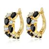Ohrringe für Damen Schmuck 14K Gold Plated Pendientes Mode Runder Kreis Mosaik Klare Zirkonia Zirkon Stecker DIY Ohrring Schmuck