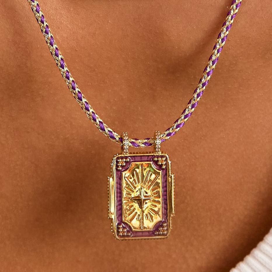 Accessories Square Brand Bohemian Literary Retro Style Tarot Necklace Women'S Rope Long Necklace
