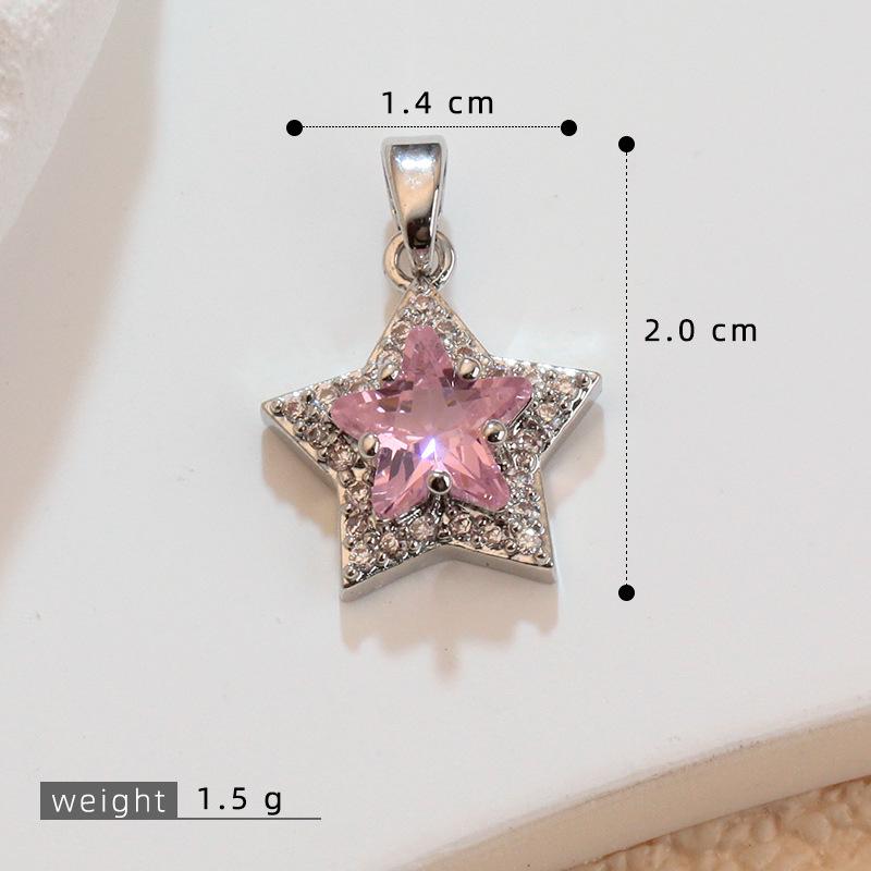 18k Gold-Filled Micro-Paved Zircon Star Pendant DIY Necklace & Earring Materials