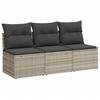 VidaXL Garden Sofa and Cushions 3 Seater, Seat with Cover, Outdoor Patio Balcony Terrace Furniture, Light Grey 366194