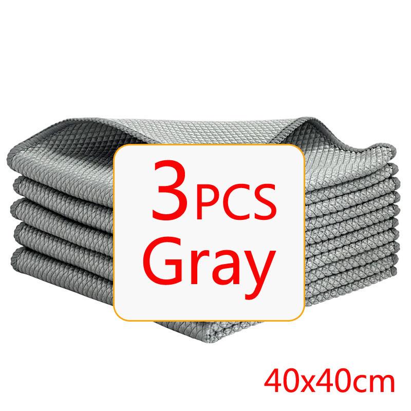 40x40cm Microfiber Glass Cleaning Cloth Reusable Lint Free Cloths Stainless Steel Windshield Shower Window Cleaning Cloth