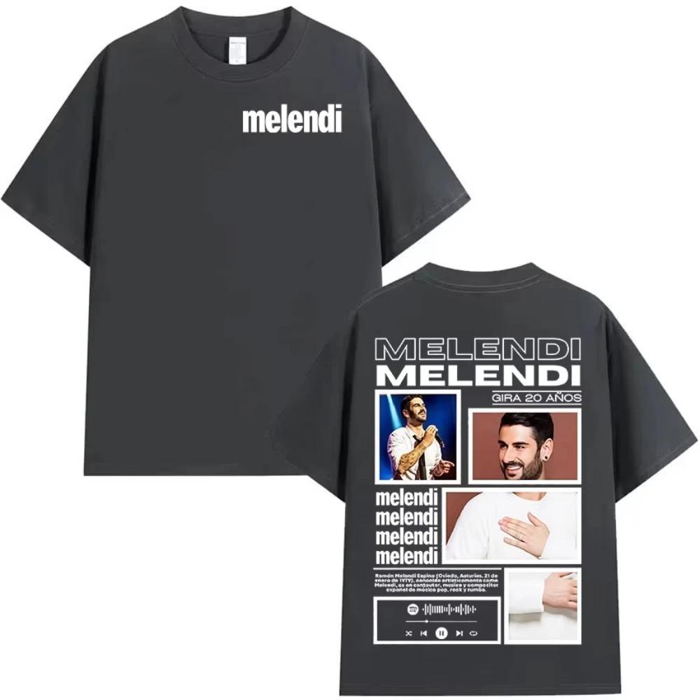 Rapper Melendi Tour 2026 Album Merch T-Shirts Mens Women Vintage Oversized Cotton T-shirt Y2K Casual High Quality Short Sleeve T Shirt