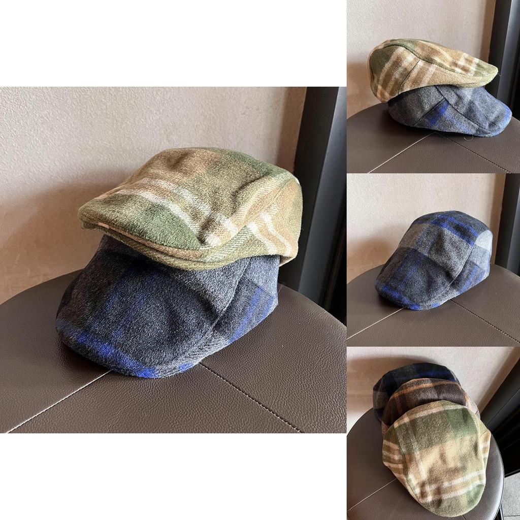 Classic Plaid Plush Blend Bucket Hat With Warmth And Casual Fit For Men And Women