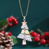 Christmas Tree Long Drop Earrings for Women Hollow Xmas Tree Star Dangle Earring Party Punk Cool Jewelry