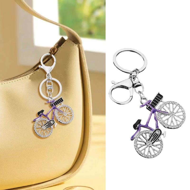 Sporty Couple Bike Keychains Metal Construction Crystal Ideal For Anniversary Gifting