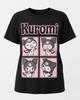 Sanrio Kuromi Graphic T Shirt Womens Large Black Pink Anime Kawaii NWT M CC#1