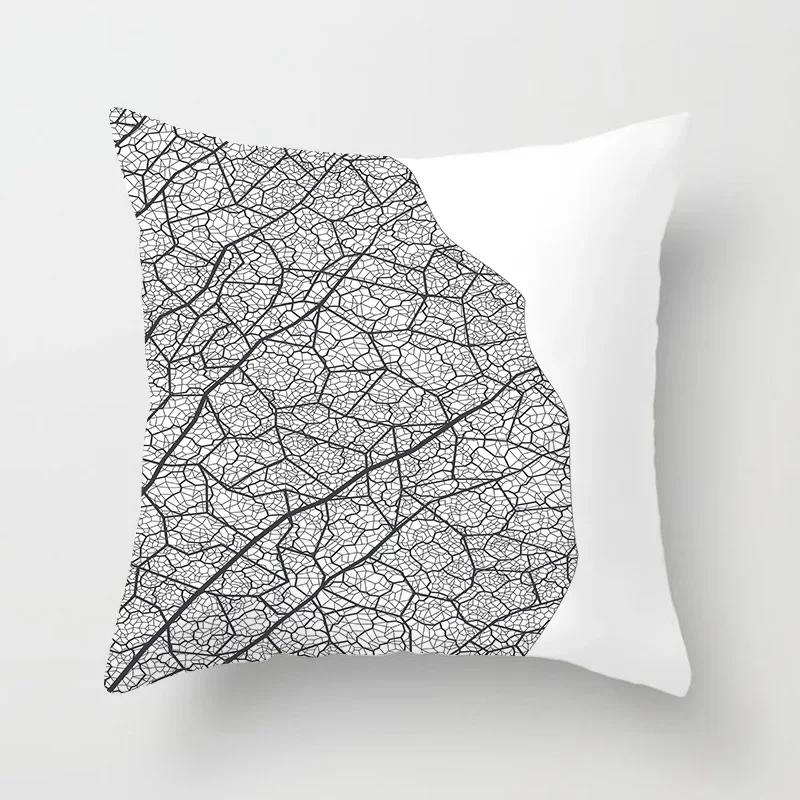 45X45CM ins Nordic modern simple black and white wind pillowcase sofa office seat car cushion cover home decoration