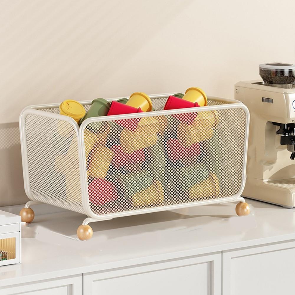 Durable Capsule Coffee Storage Box Iron Onion Garlic Ginger Storage Box Tea Bag Storage Box  Pantry S белый