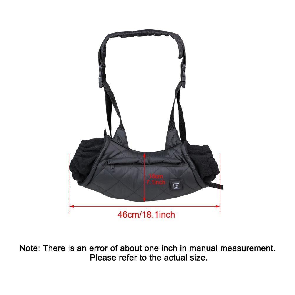 Vinteruppvärmd handmuff elektrisk handvärmare 3-växlad temperaturkontroll handmuff med sidofickor