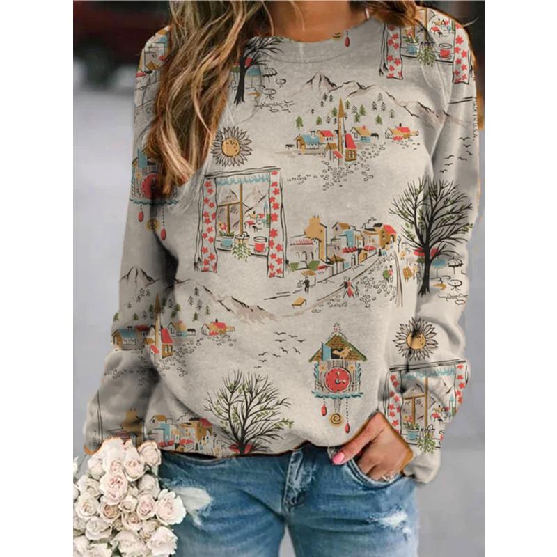 Plant Floral Cow 3D Print Sweatshirts Women's Raglan Long Sleeves Hoodies Casual Y2k Pullovers Harajuku Tops Female Clothing