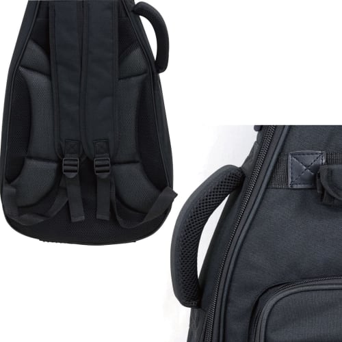 Kikutani GVB-30W Acoustic Guitar Gig Bag, Backpack Type, 20mm Thick Cushion, Black