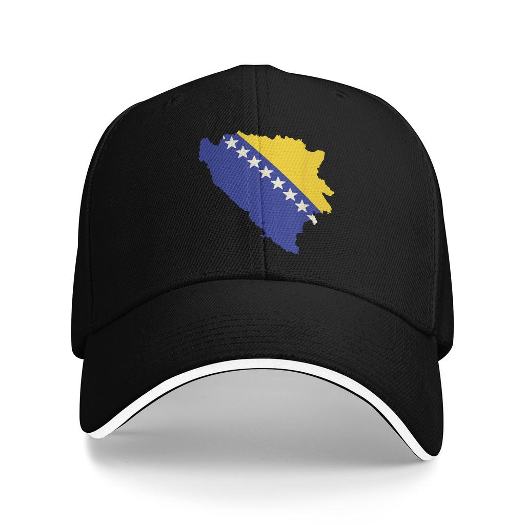 Women Unisex Bosnia and Herzegovina Flag Map Outdoor Hat Sun Baseball Caps Casual Baseball Cap Golf Hats