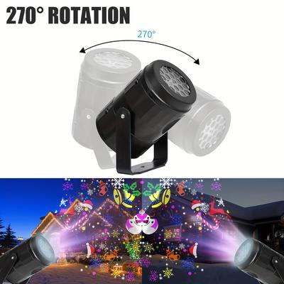 Christmas Decoration 16 Patterns Projector Lights USB LED Lighting Snowman/Santa Claus Fairy Lamp for New Year Party Home Decor