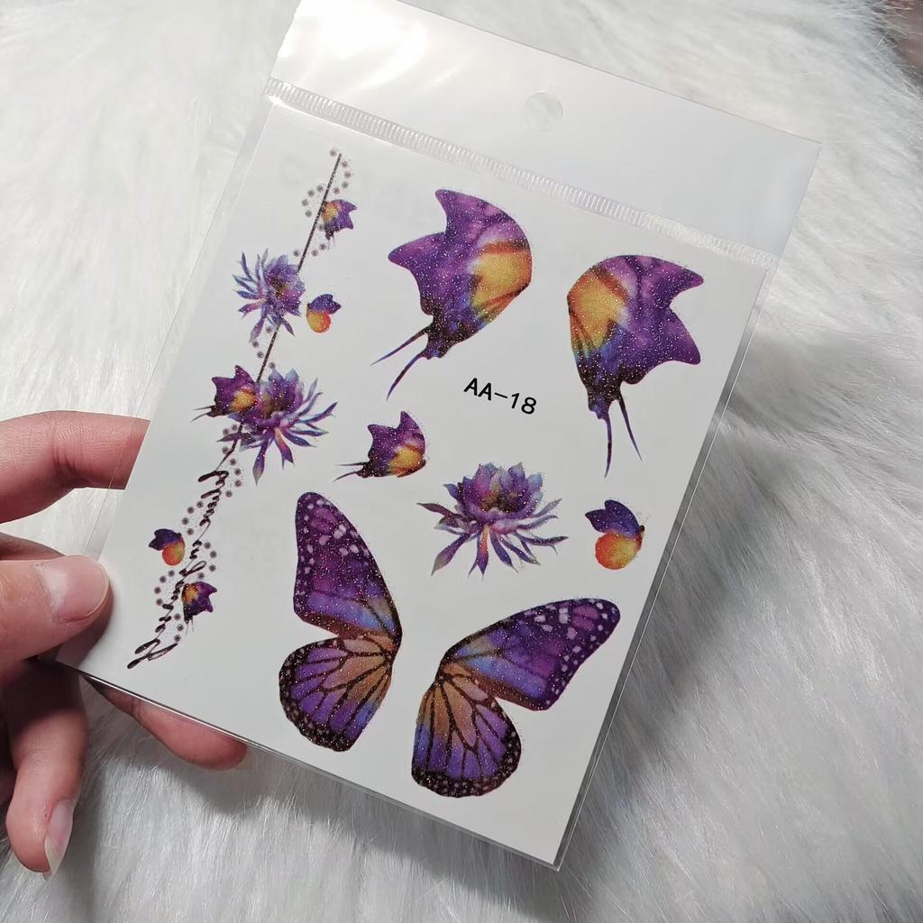 Non-toxic Washable Butterfly Face Stickers for Kids - Eye and Forehead Tattoos