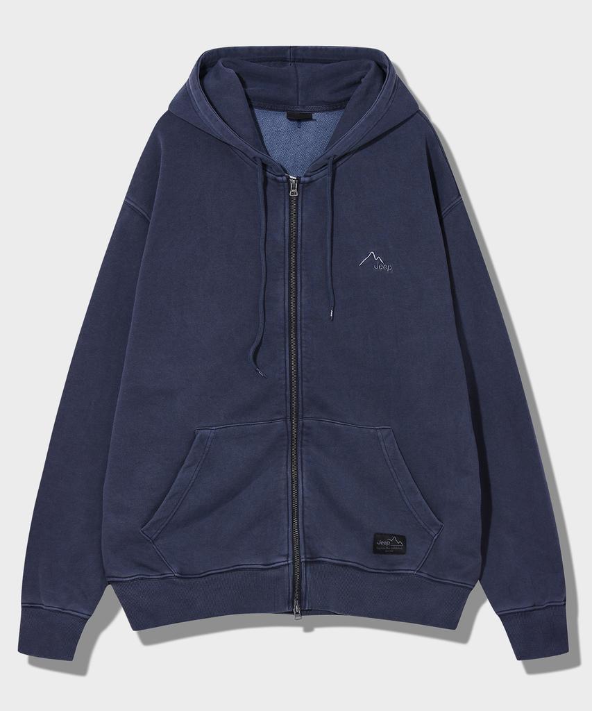 Sudadera con capucha Jeep [330G] Pigmentada con Cremallera y Logo en la Capucha (Jq5Tzu612Na)