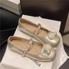 Fashion New Pearl Ballet Flats Single Shoes for Women Spring Summer 2025 Fashion Ladies Slip on Mary Janes Buckle Strap Women's Footwear