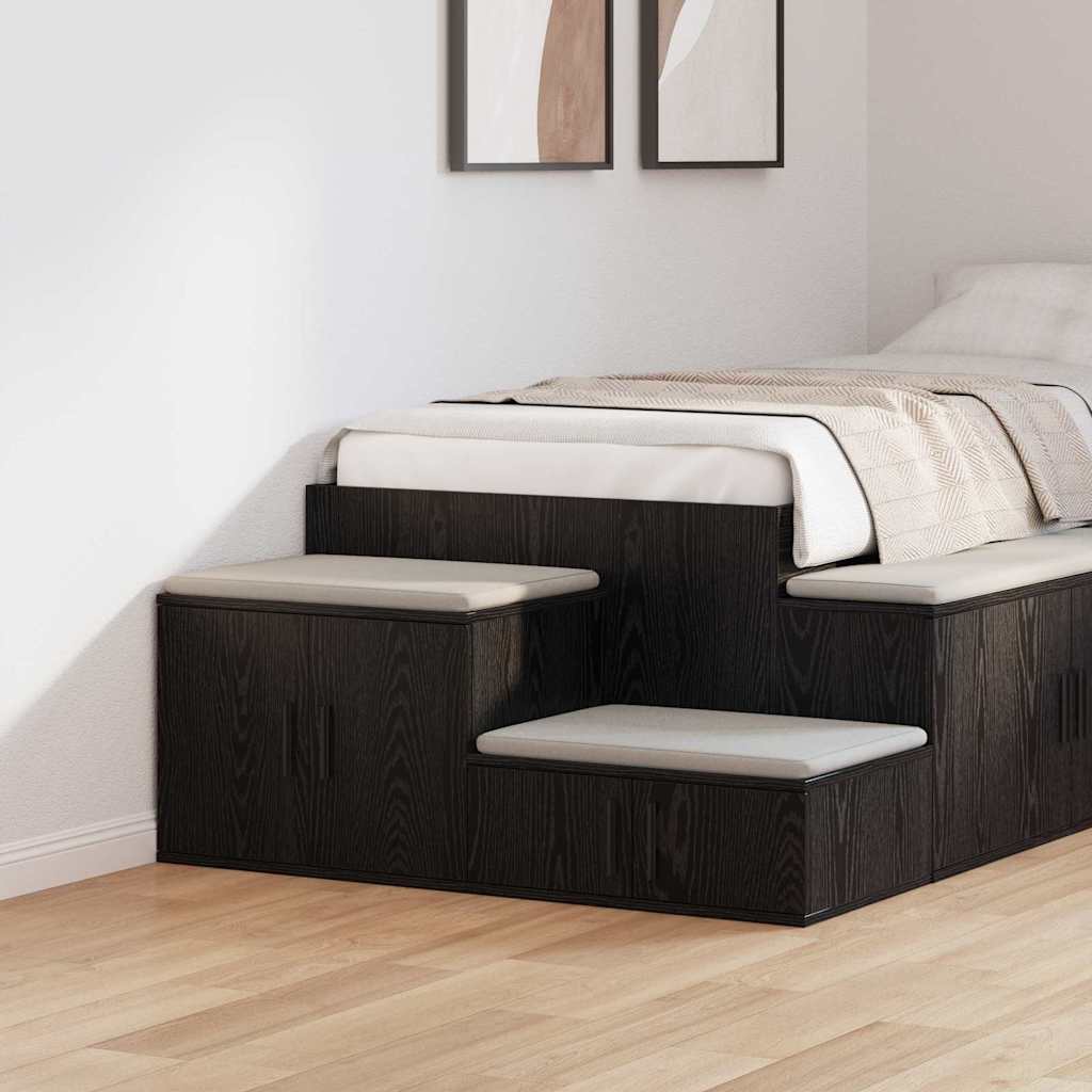Storage Cabinet 2 pcs Black Oak Effect