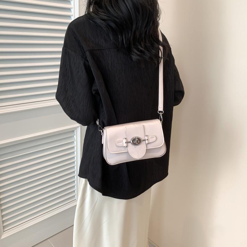 Chic Retro Pu Small Shoulder Bag For Women Trendy Crossbody With Stitching Details