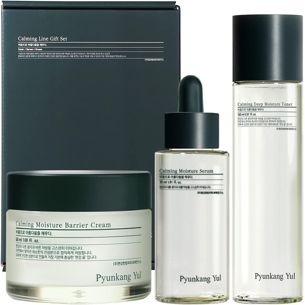 Pyunkang Yul Calming Skincare Gift Toner Set [PKY] Set, Cream, Serum, 3-piece