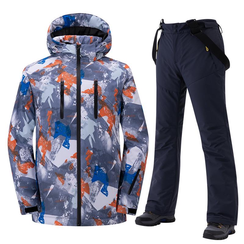 2024 Unisex Fleece-Lined Ski Suit: Thickened Cotton Jacket & Pants Set