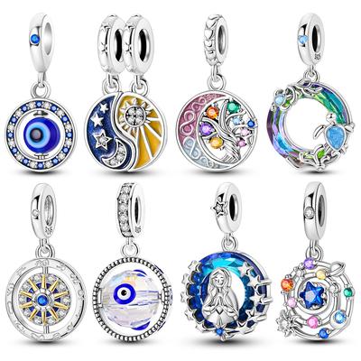 Original Copper Charms Circle Pendants Beads Fit Bracelet Jewelry Diy Gift Making For Woman