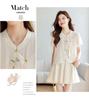 2024 Summer Women's Embroidered Chiffon Two-Piece Set: Chinese Style Shirt & Skirt