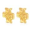 Direct supply geometric stainless steel earrings, women's trend high-end retro earrings, versatile plated 18K earrings