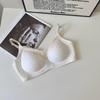 Traceless small breasts gather lace V-neck close double breasts waffle large breasts show small bra thin