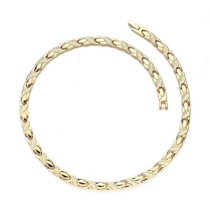 Germanium Necklace Titanium Hematite Pink Gold Birthday Present Magnetic Health Accessories Gold [Lobyka] Women's Women's