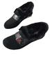 Fashion high-heeled fluffy shoes autumn and winter new first-layer cowhide round head square buckle mink hair thick-heeled fashion shoes