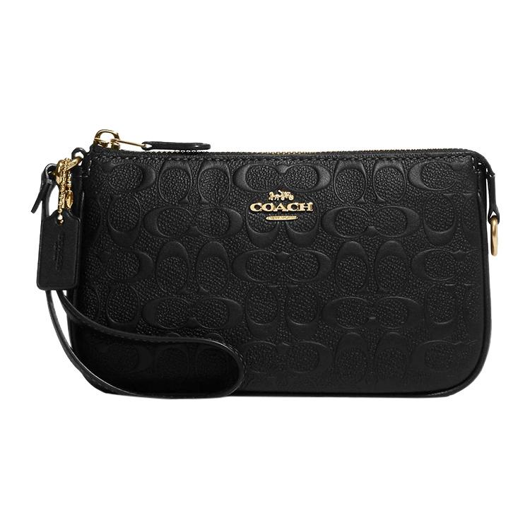 New COACH Nolita Calfskin With Leather Shoulder Bag, Wrist Bag, Clutch Trumpets Women's Black C7362-IMBLK
