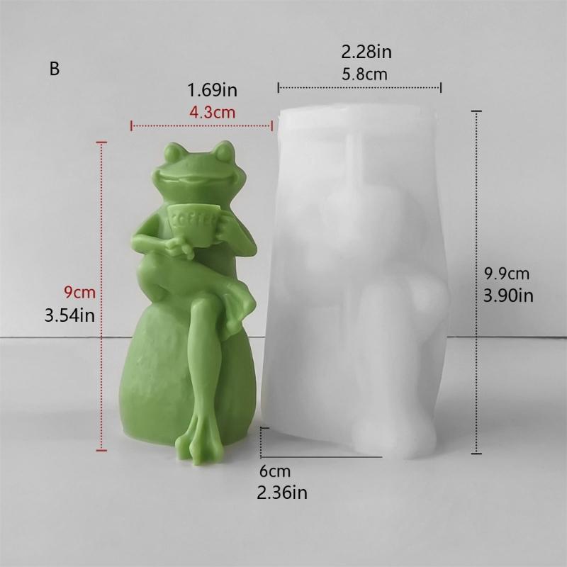 3D Frogs Silicone Molds Plasters Molds Cartoon Animal Candle Molds Ornament Epoxy Resin Molds Casting Molds