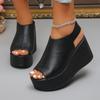 Fashion Women Platform Wedge Sandals Summer Plus Size Thick Bottom Shoes Women Platform Peeping Toe Casual Sandals Sandalias De Mujer