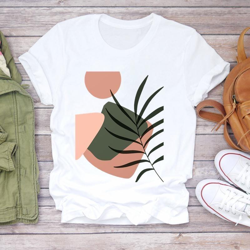 European Size Women Printing T Tee Top Fashion Clothes Tshirt Casual Cartoon O-neck Travel Vacation Print