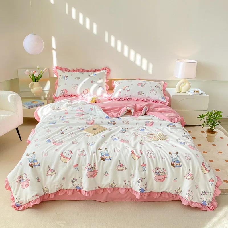 Summer Cooling Blankets Soft Breathable Lightweight Air Condition Comforter Thin Quilt Single Double Bed Duvet Bedspread
