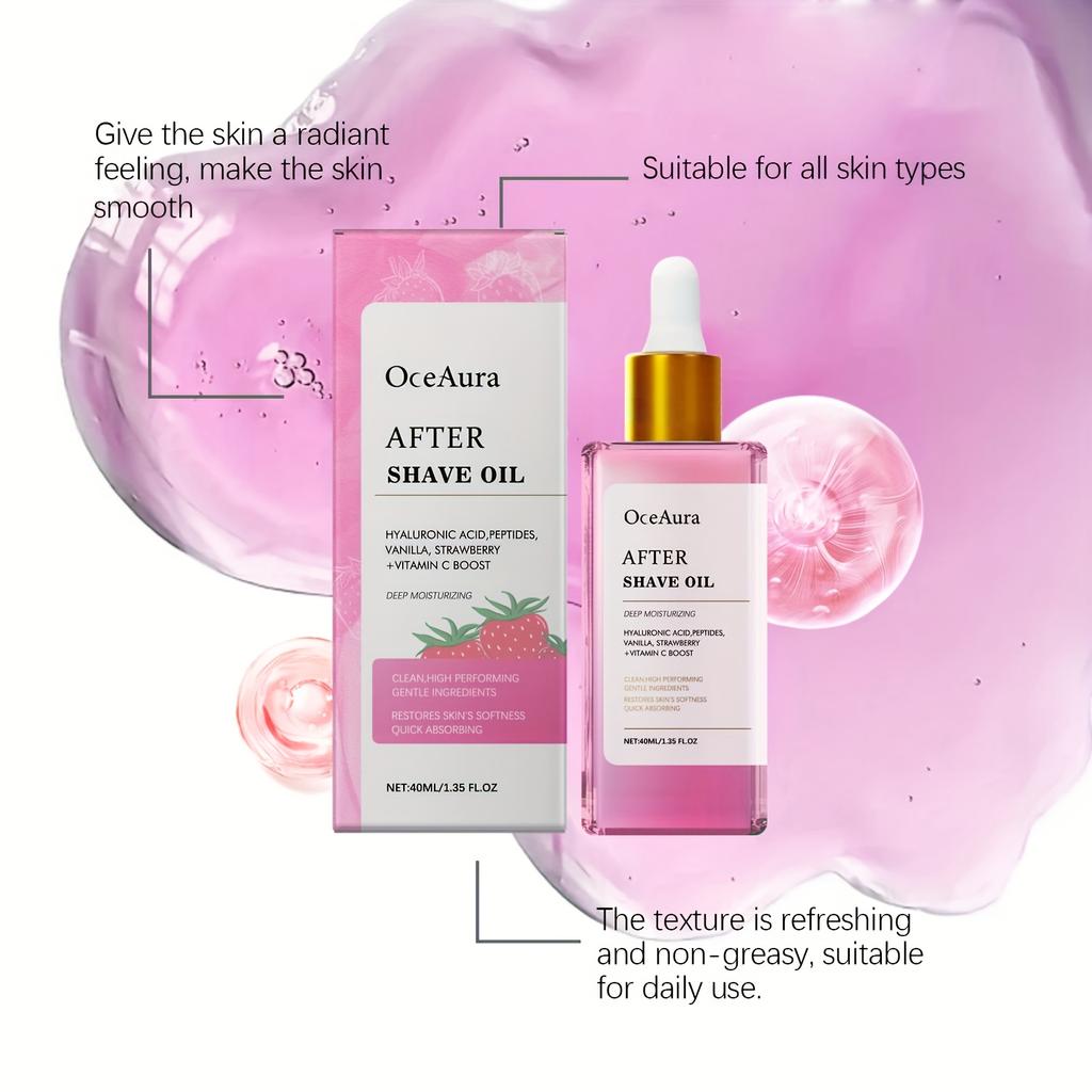 Strawberry Vanilla After Shave Oil Firming Soothing Moisturizing Softening Nourishing Smoothing Hair Removal Care Essential Oil