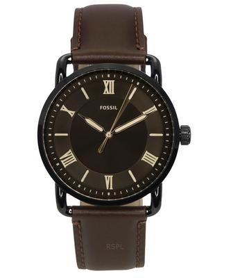 Copeland FS5666 Herren-Quarzuhr mit braunem Lederarmband und schwarzem Zifferblatt