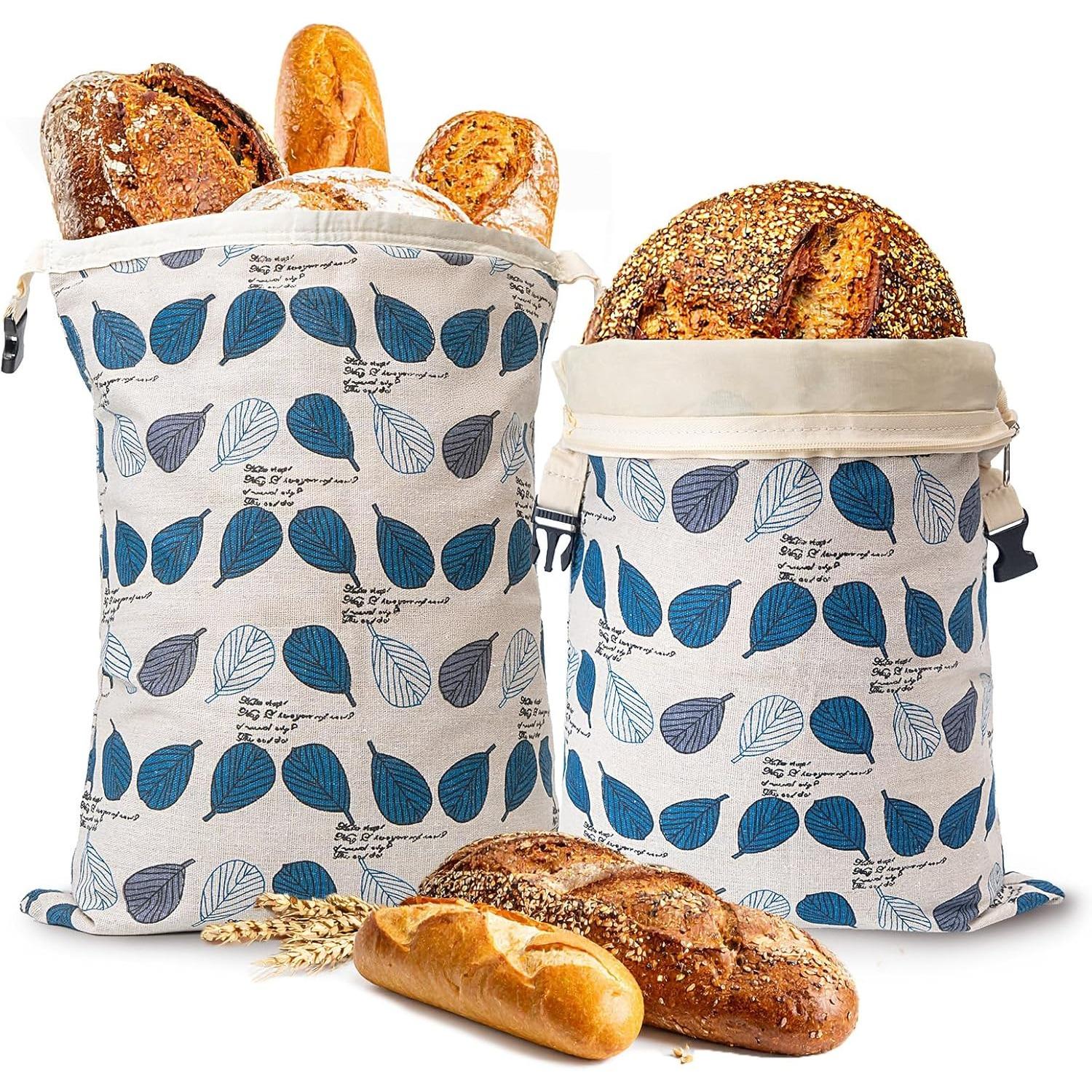 

Reusable Beeswax Bread Bag for Homemade Bread, Extra Large Cotton Sourdough Bread Storage Bags, Freezer Safe Bread Keeper for Baker