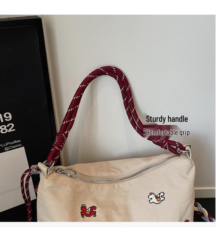Spring Eco-friendly Japanese Embroidery Women's Versatile Shoulder & Crossbody Tote Bag