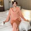 Autumn New Pajamas 2-piece Set Sexy Lapel Pajamas Casual Loose Home Wear Women's Intimate Underwear Satin Thin Pajamas