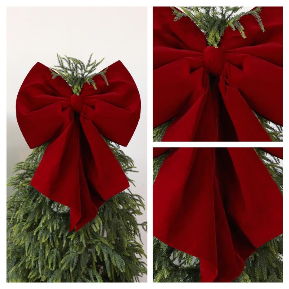 1 stuks Rode Kerststrikken Buiten Decoraties Grote Kerstboom Topper Strik voor Kerst Huis Voordeur Decor