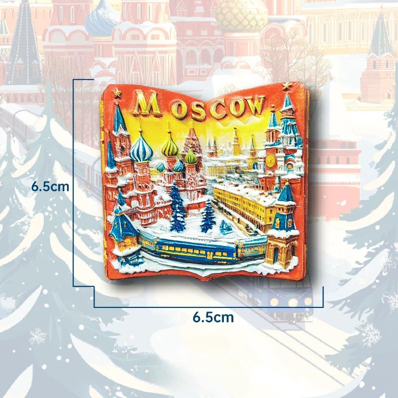 Moscow Crown & Storybook Castle Fridge Magnet Stickers Russian Travel Souvenir Home Decor Unique Literary Gift