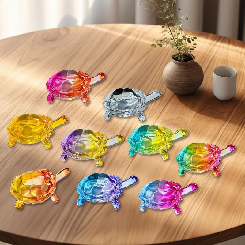 Handmade Glass Turtles Figurines Miniature Glass Turtles Figurine Glass Art Animal Figurine for Collectible,Home Decors
