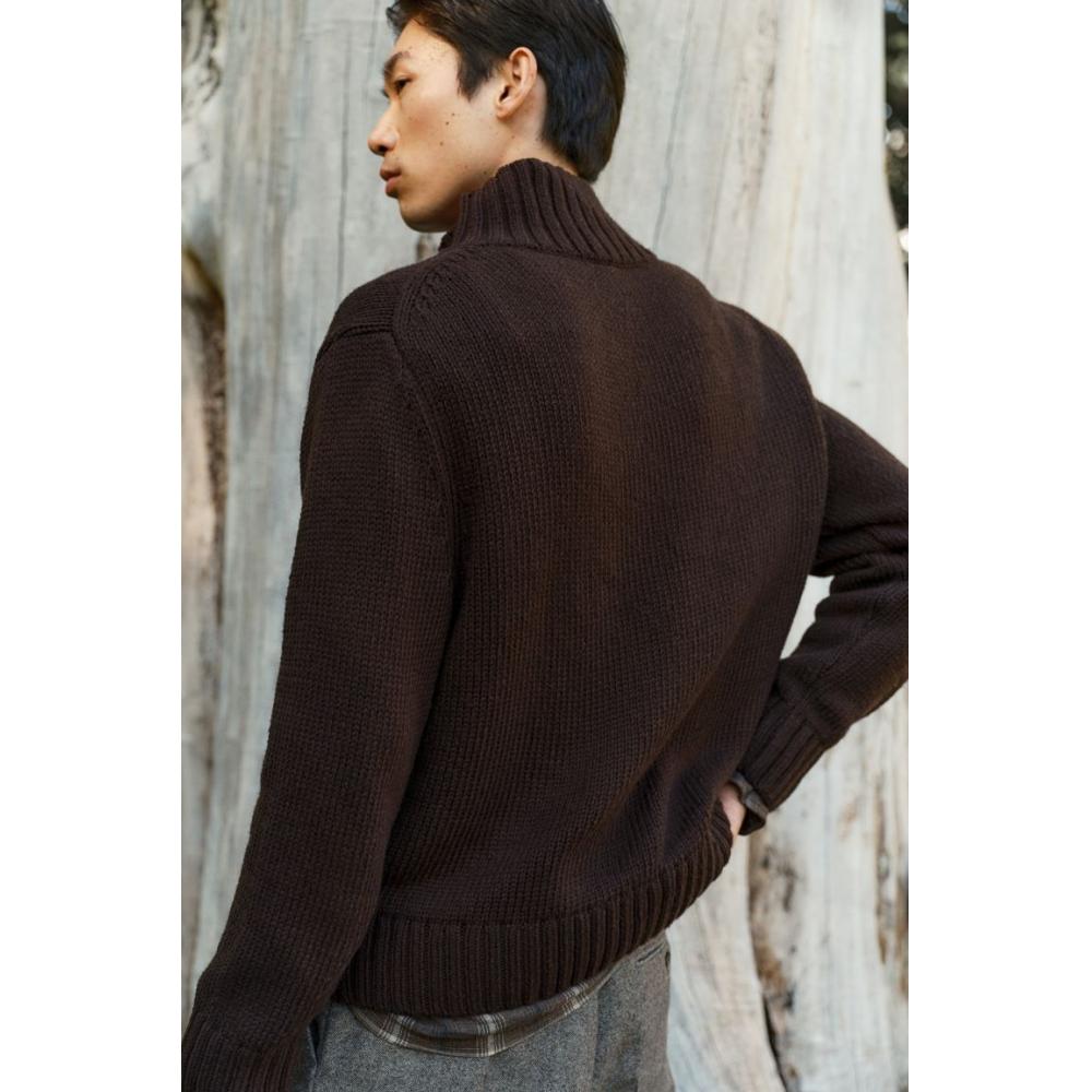 H M Regular Fit Turtleneck Sweater Dark Brown