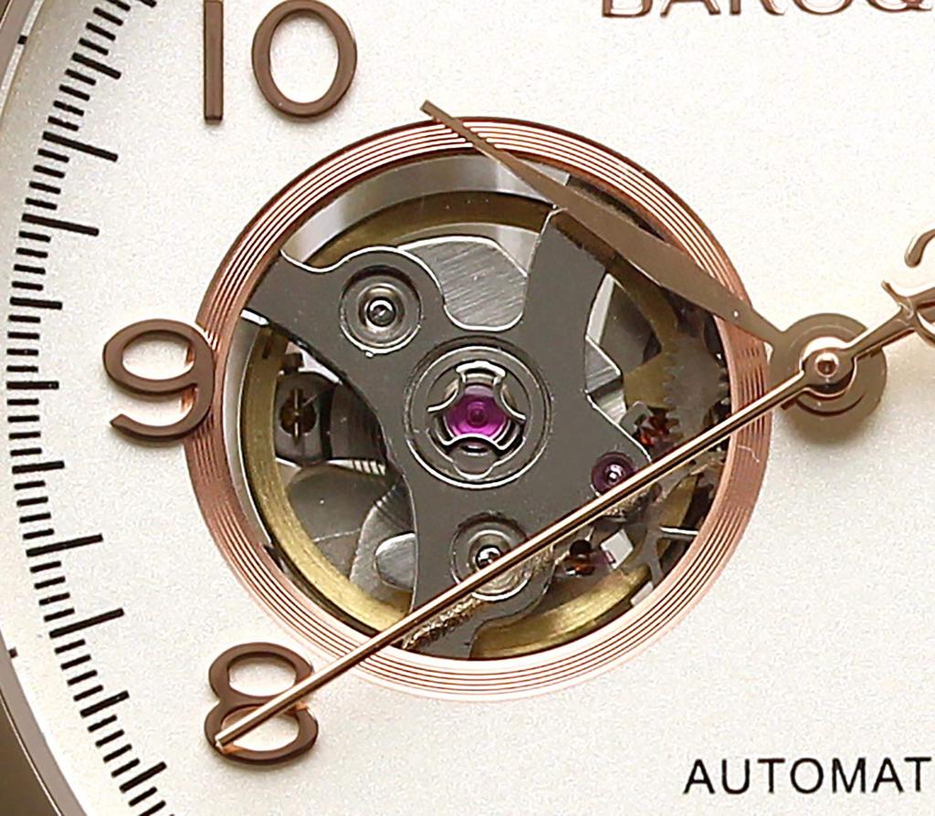 BAROQUE ETERNITA Watch 5 ATM Water Resistant Open Heart Automatic Winding PG White X Brown [BAROQUE] Men's BA3001RG-01BR