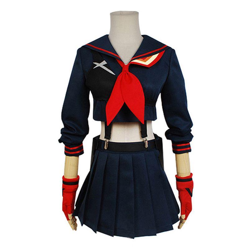 

Костюм для косплея Kill La Kill Матой Рюко Школьная форма Темно-синий матросский костюм Costume Set(No Wig),M